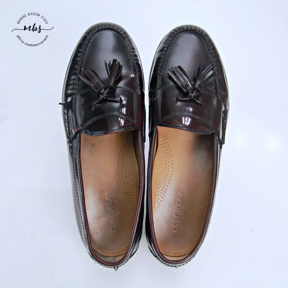 Cole Haan Pinch‎ Leather Tassel Loafer Burgundy Men 10